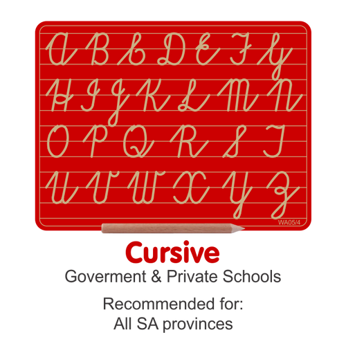 Wooden Alphabet Board -  Capital letters in Cursive
