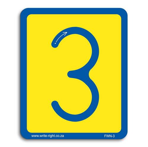 Wooden Single Number '3' assisted with reversal