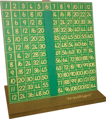 Wooden Multiplication - WriteRight stand, Board 1 - 144 & Slider