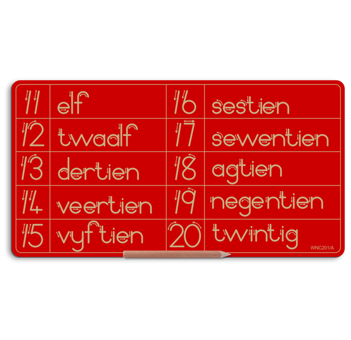 Wooden Number & Word Combo 11 to 20 - Std Print