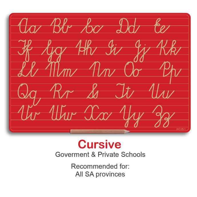 Wooden Alphabet Boards - Capital and Lowercase letters in Cursive