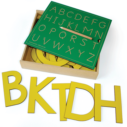 Wooden Alphabet board with 120mm Capital letters in a Box