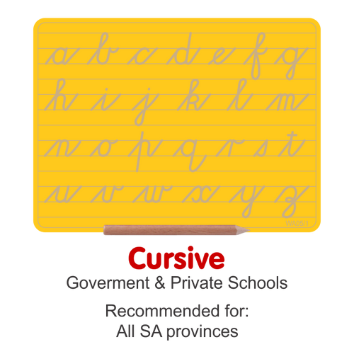 Wooden Alphabet Board - Lowercase letters in Cursive