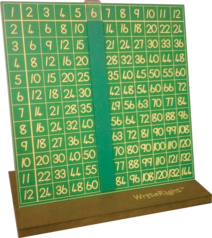 Wooden Multiplication - WriteRight stand, Board 1 - 144 & Slider