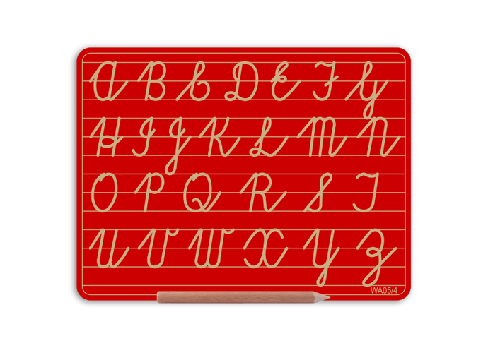 Wooden Alphabet Board -  Capital letters in Cursive